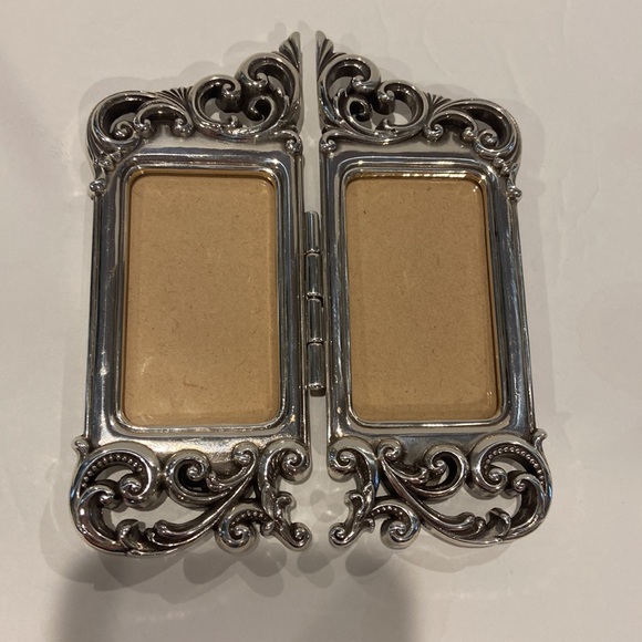 Brighton Folding Silvertone Frames with Scrollwork - Picture 2 of 3